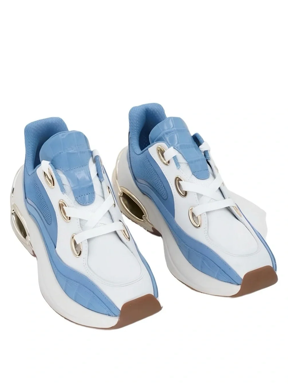 Michael Kors Women's Light Blue and White Platform Sneakers - Picture 7 of 7